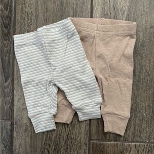 NWOT Carter's Just One You Cotton Brown and Striped Baby Pants Set